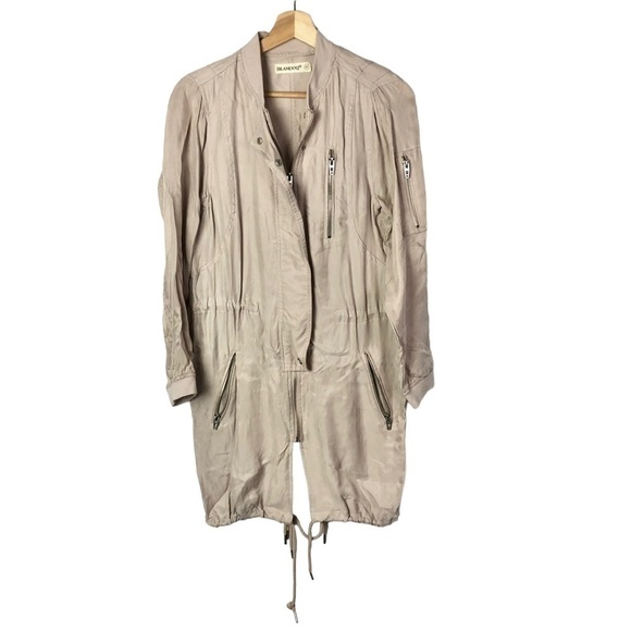 Blank NYC Dusty Pink Tencel Bomber Parka Jacket XS - Picture 2 of 6